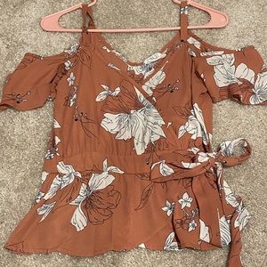 Sienna sky floral orange tropical top